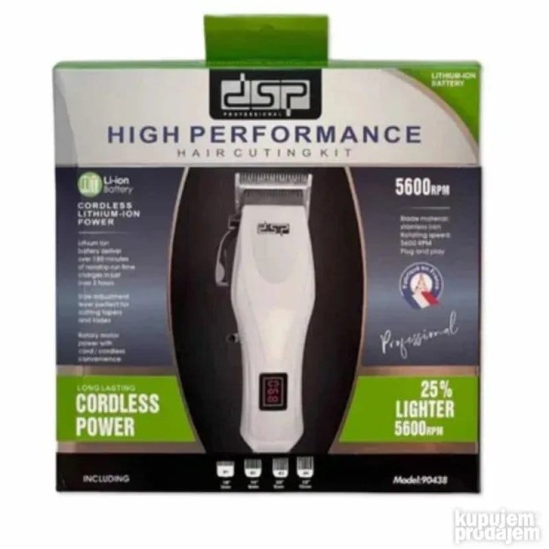 DSP 90438 mašinica za šišanje punjiva, 1800 mAh, 5600 o/min DSP 90438 mašinica - prednja strana