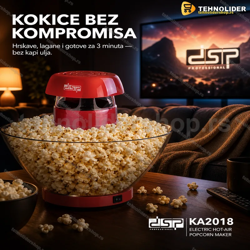 DSP KA2018 Aparat za kokice bez ulja na vrući vazduh 1200 W DSP KA2018 Aparat za kokice bez ulja na vrući vazduh 1200 W