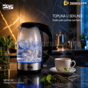 DSP KK-1153 Stakleno električno kuvalo 1,7 l — plavo LED svetlo