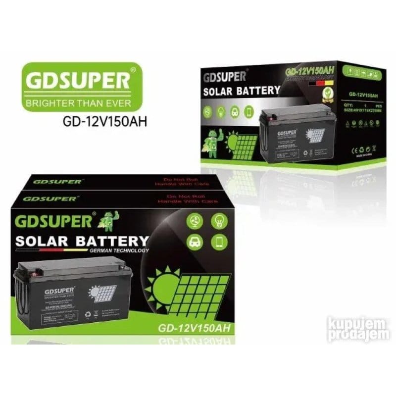 GD Super gel akumulator 12V 150Ah — solarni sistem solarni akumulator - prednja strana