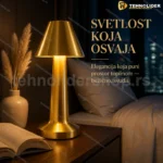IXILUXE punjiva stona lampa zlatna, oblik kupe 24 cm
