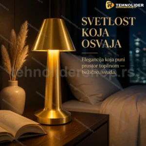 IXILUXE punjiva stona lampa zlatna, oblik kupe 24 cm