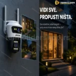Jortan WiFi kamera sa dva objektiva, pokretna kupola IP66