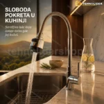 Kuhinjska slavina sa gibljivom lulom i hromiranim završetkom