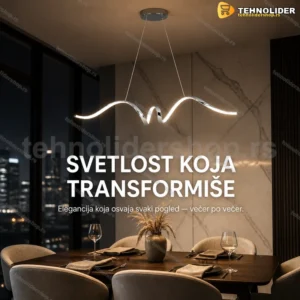 Lanekd SSTTD-996 hromirani luster 93 cm LED 24W sa daljinskim