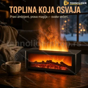 LED kamin aroma difuzer i ovlaživač sa RGB efektom plamena