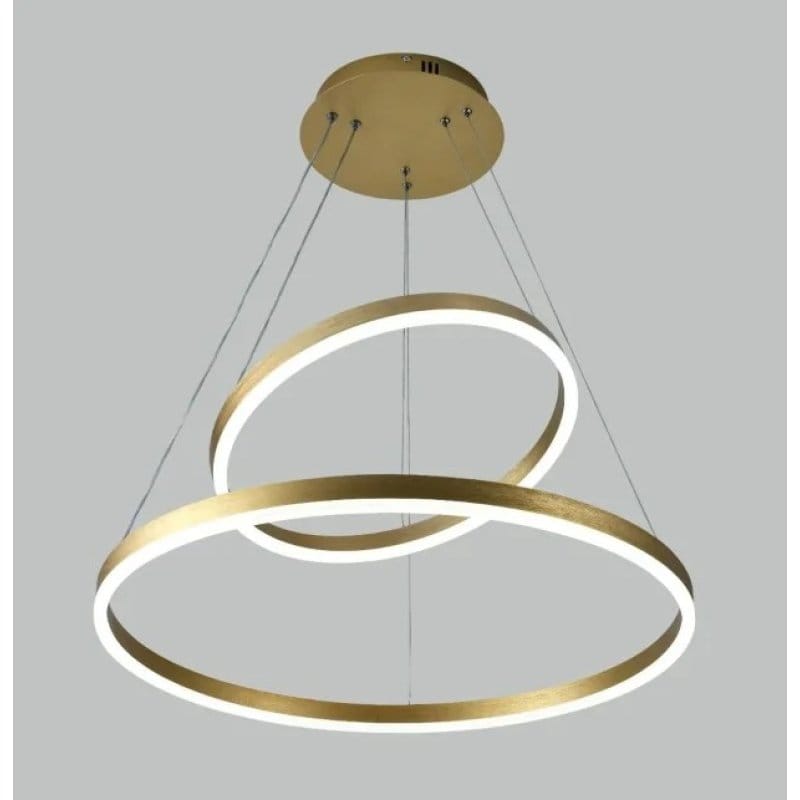 LED luster dva zlatna prstena 32W sa daljinskim upravljačem zlatni luster sa dva prstena - prednja strana