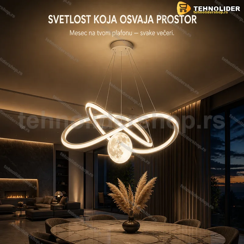 LED luster mesec sa isprepletanim trakama 50/60 cm LED luster mesec sa isprepletanim trakama 50/60 cm