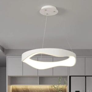LED luster talasastog oblika DD-148 sa daljinskim, beli 60 cm