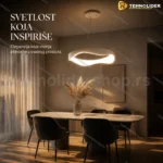 LED luster talasastog oblika DD-148 sa daljinskim, beli 60 cm