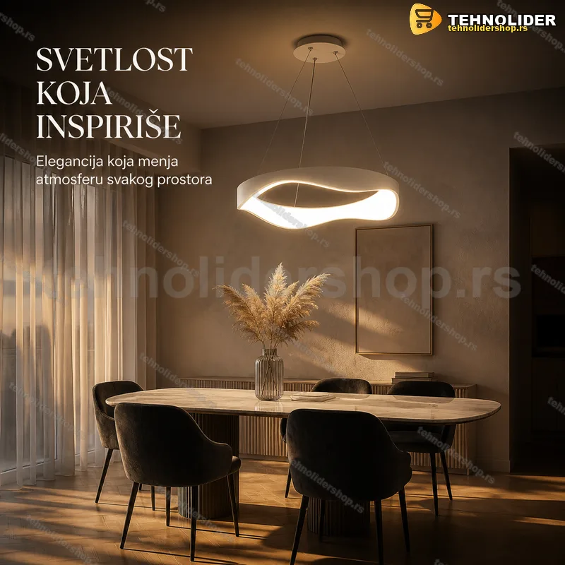 LED luster talasastog oblika DD-148 sa daljinskim, beli 60 cm LED luster talasastog oblika DD-148 sa daljinskim, beli 60 cm