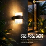 LED zidna lampa up-down sa akrilnim difuzorom za eksterijer