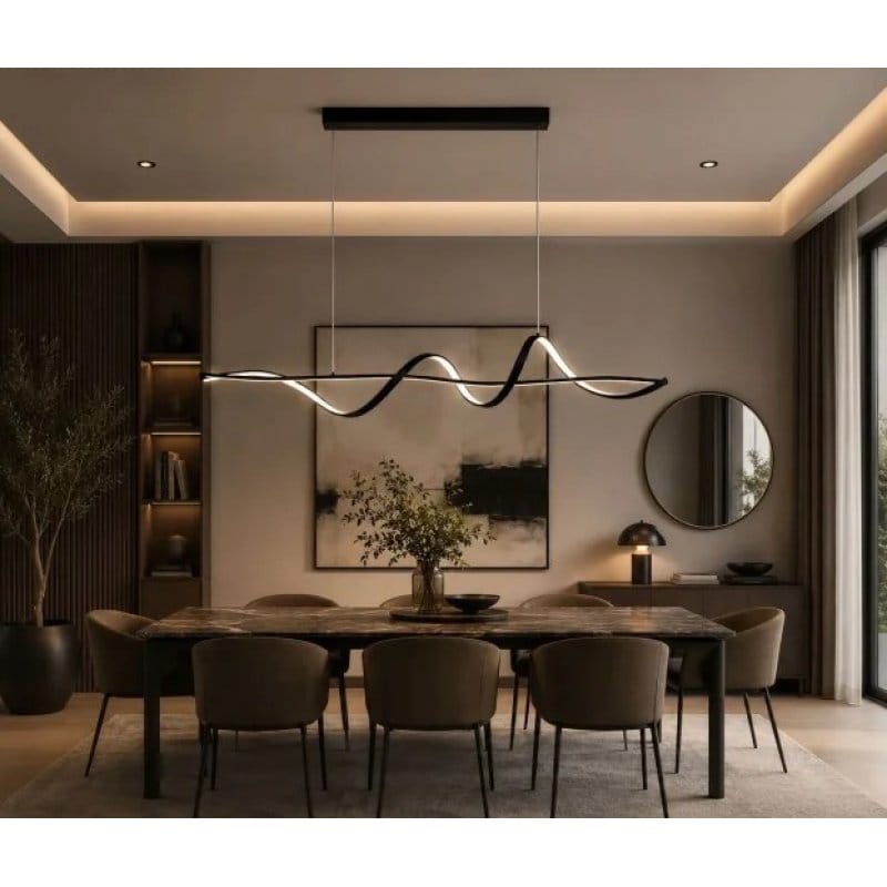 Linijski LED luster talasastog oblika sa 3 režima svetlosti 23W talasasti luster - u upotrebi