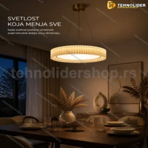 Plisirani luster YK678665 60 cm — topla bela svetlost