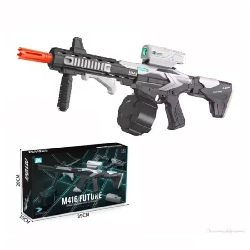 M416 AEG igračka-puška na gel kuglice sa bubanj magacinom M416 gel blaster - u upotrebi