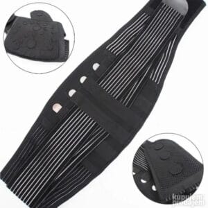 Magnetni samozagrevajući pojas za lumbalni deo leđa sa potporama