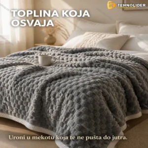 Mekano ćebe 200x230 cm sa 3D vafl reljefom — više boja