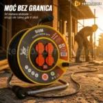 Motalica sa produžnim kablom 50 m, 4 utičnice, IP44