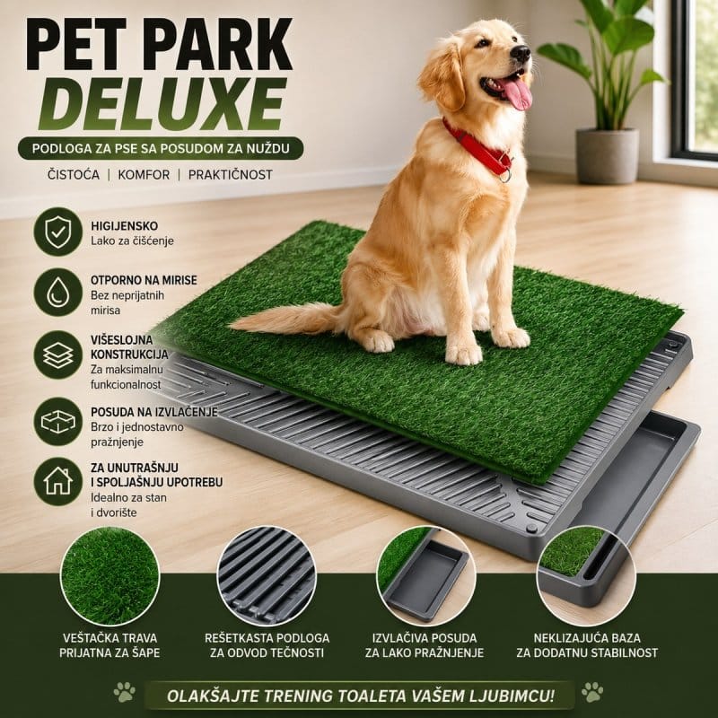 Pet Park Deluxe toalet za pse sa veštačkom travom 63x51 cm toalet za pse - u upotrebi