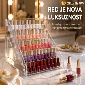 Polica sa 7 nivoa za organizovanje lakova za nokte