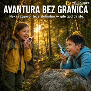 Set dečijih toki voki stanica sa 22 kanala, VOX i LED lampom