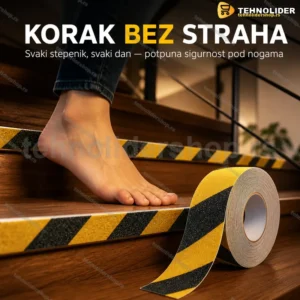 Protivklizna traka žuto-crna 50 mm × 5 m samolepljiva