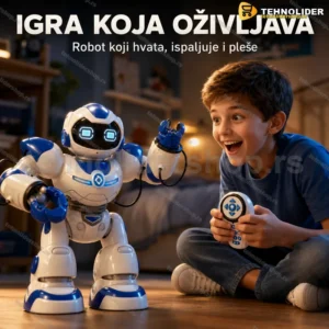 Robot na daljinsko upravljanje sa hvataljkama i LED svetlom