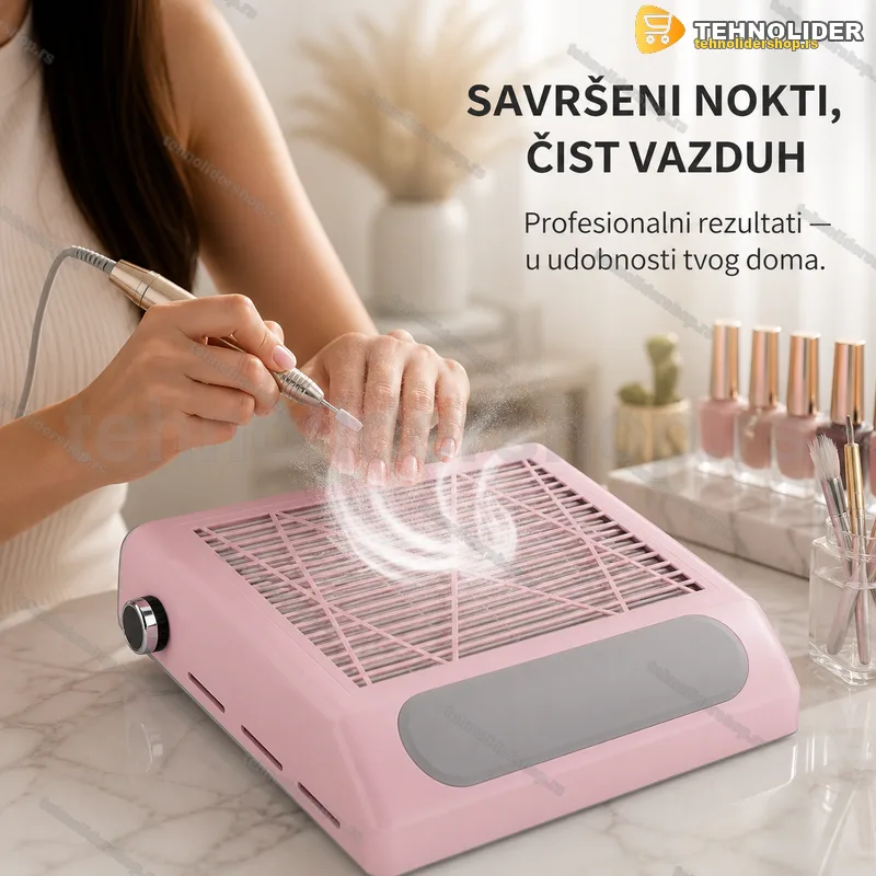 Roze aspirator za nokte 80W sa jastukom za ruku Roze aspirator za nokte 80W sa jastukom za ruku