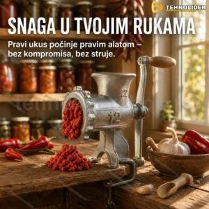 Ručna metalna mašina br. 12 za mlevenje mesa sa stegom