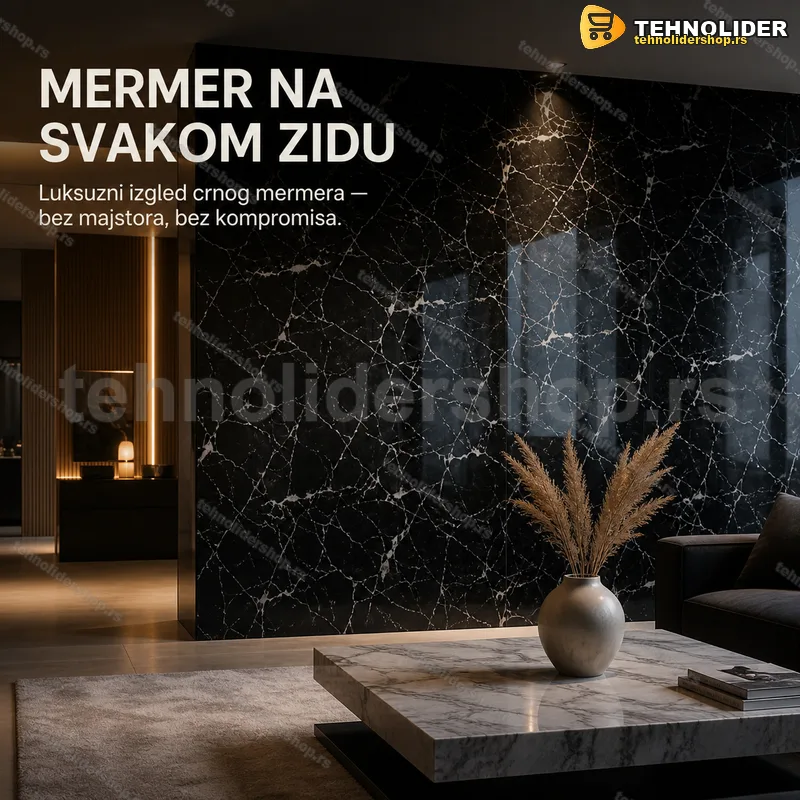 Samolepljive 3D zidne obloge crne mermer 60x60 cm, 10 kom Samolepljive 3D zidne obloge crne mermer 60x60 cm, 10 kom