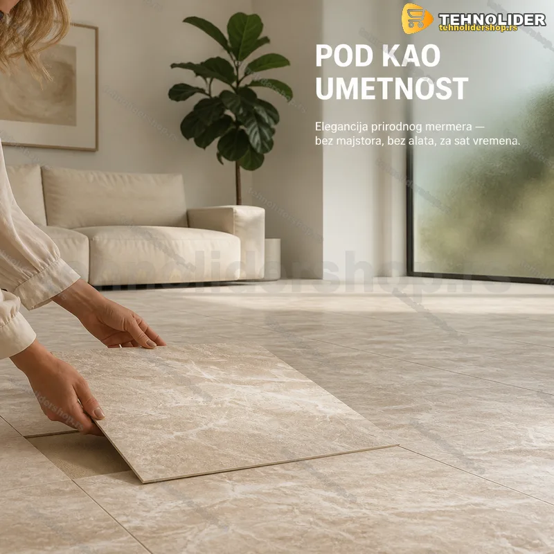 Samolepljive podne obloge bež mermer 60x60 cm – 10 kom Samolepljive podne obloge bež mermer 60x60 cm – 10 kom