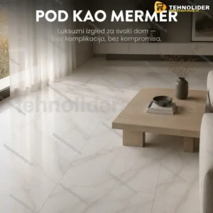 Samolepljive podne ploče beli mermer 60x60 cm — 10 kom