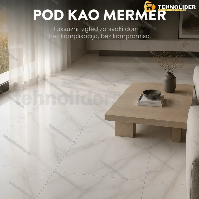 Samolepljive podne ploče beli mermer 60x60 cm — 10 kom Samolepljive podne ploče beli mermer 60x60 cm — 10 kom