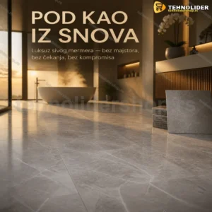 Samolepljive podne ploče sivi mermer 60x60 cm, 10 kom