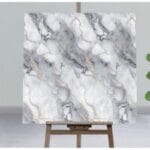 Samolepljive PVC zidne ploče mermer belo-sivi 60x60 cm, 12 kom