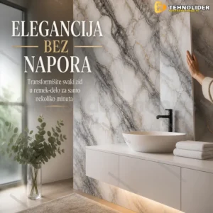 Samolepljive PVC zidne ploče mermer belo-sivi 60x60 cm, 12 kom