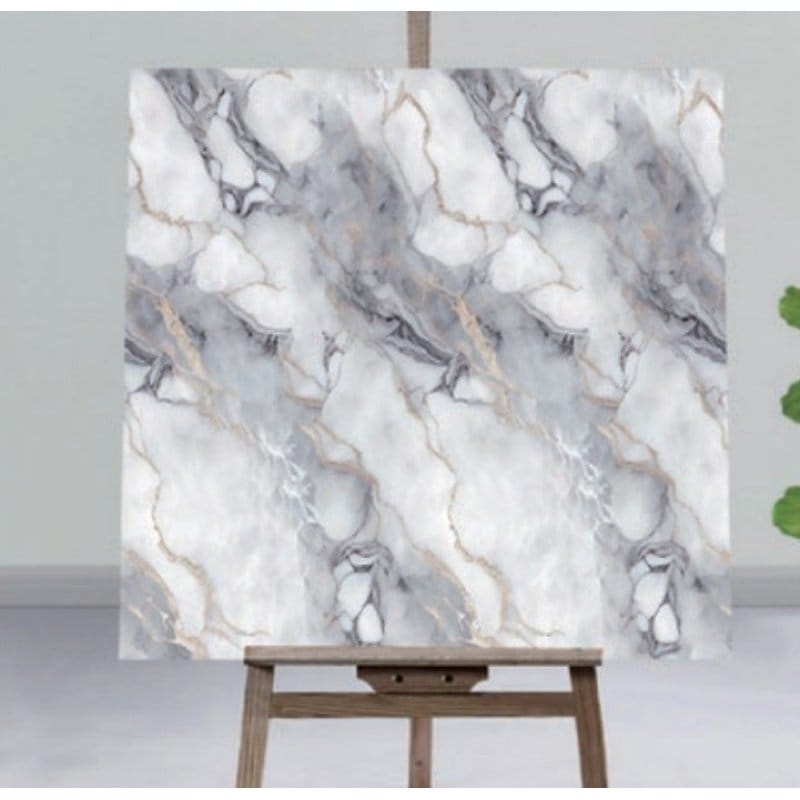 Samolepljive PVC zidne ploče mermer belo-sivi 60x60 cm, 12 kom samolepljive zidne obloge mermer - prednja strana
