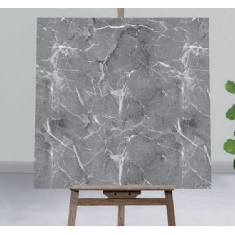 Samolepljive zidne obloge tamnosivi mermer 60x60 cm, 12 kom samolepljive zidne obloge sive - prednja strana