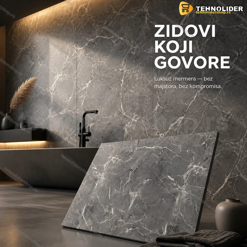 Samolepljive zidne obloge tamnosivi mermer 60x60 cm, 12 kom Samolepljive zidne obloge tamnosivi mermer 60x60 cm, 12 kom