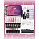 Set za poli gel nadogradnju noktiju sa 7 gelova i mini UV/LED lampom