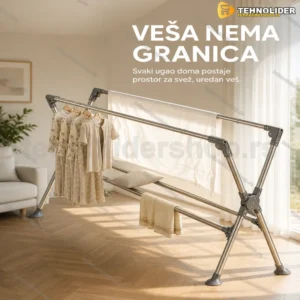 Sklopiva teleskopska sušilica za veš — do 200 cm