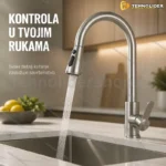 Slavina za sudoperu brušeni nikl sa izvlačivom tušem