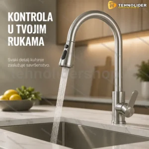 Slavina za sudoperu brušeni nikl sa izvlačivom tušem