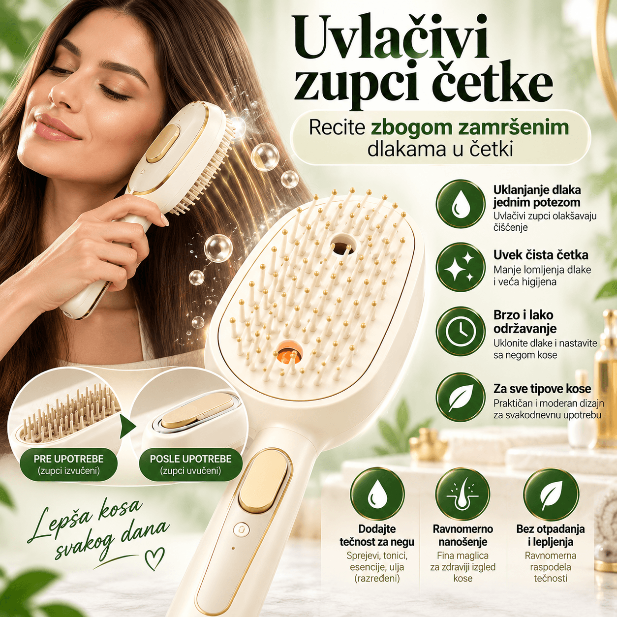 | Najbolja cena | TehnoliderShop Uvlačivi zupci sprej četke za lako uklanjanje nakupljenih dlaka