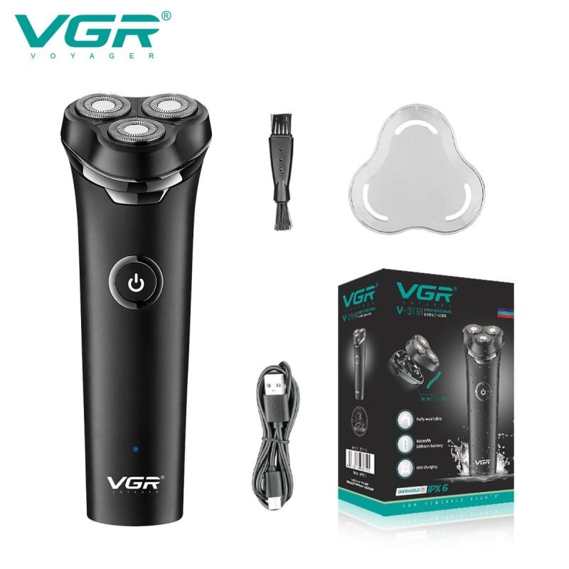 VGR V-319 električni brijač sa tri rotacione glave VGR V-319 brijač - u upotrebi