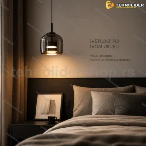 Viseća lampa dimljeno staklo 26 cm s prigušivanjem PD287852