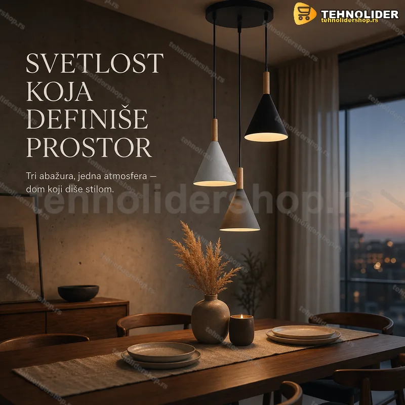 Viseća lampa sa tri konusna abažura MF-16 Viseća lampa sa tri konusna abažura MF-16