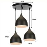 viseća lampa sa tri kupe - prednja strana