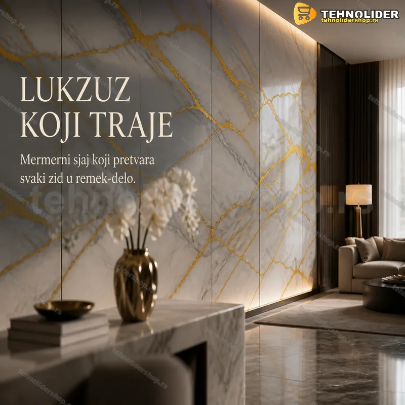 Zidni paneli belo zlatni mermer 60x60 cm, 10 kom Zidni paneli belo zlatni mermer 60x60 cm, 10 kom