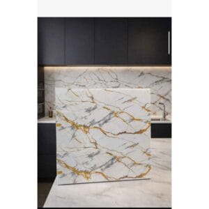 Zidni paneli mermer zlatni beli 60x60 cm, 10 kom
